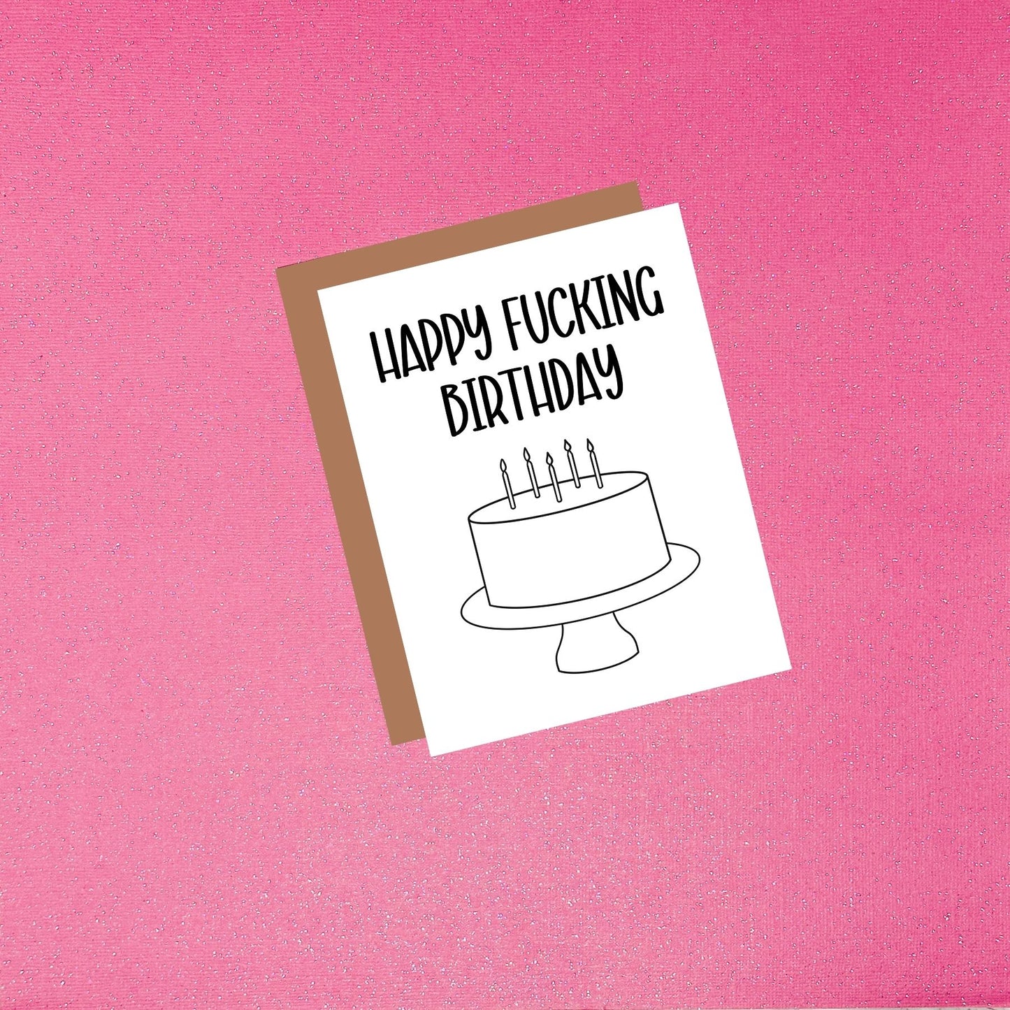 Adult Coloring Card - Happy Fucking Birthday