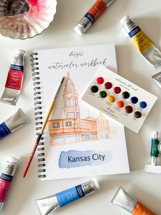 Watercolor Workbook for Beginners - DIY Paintable Kansas City Sketchbook