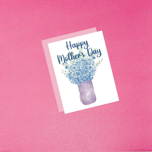 Mother’s Day Card - Happy Mother’s Day Floral (Blue)