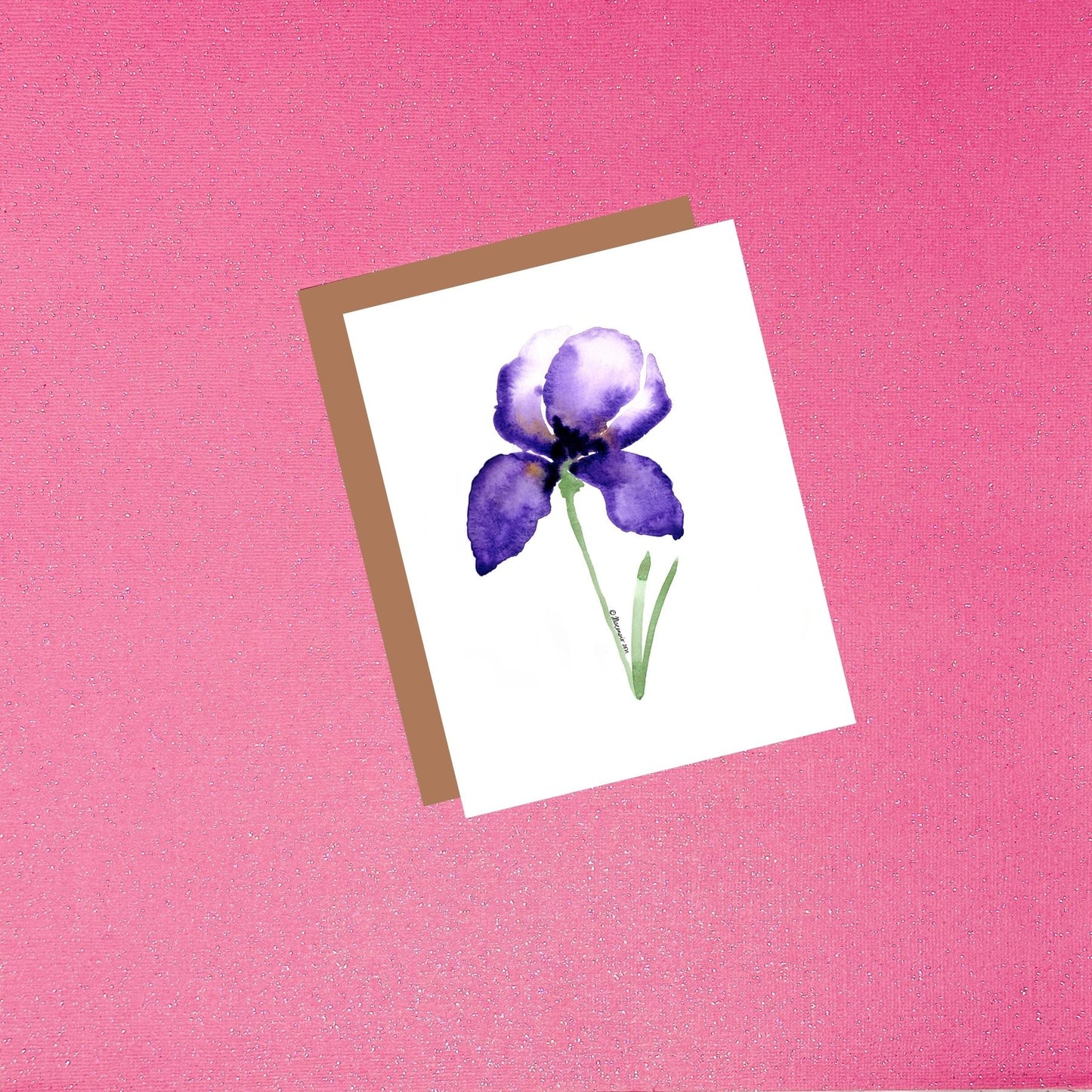 Iris Watercolor Card