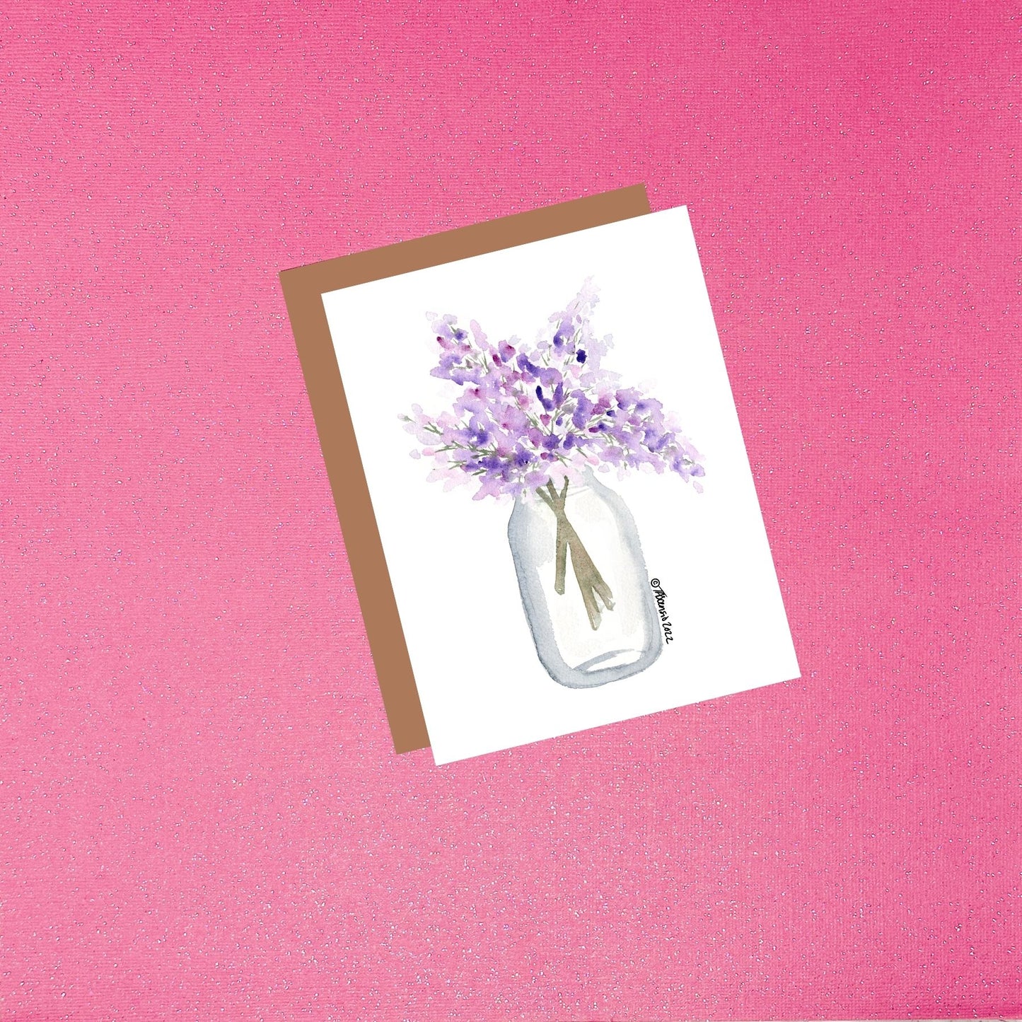 Watercolor Lilac Bouquet Greeting Card