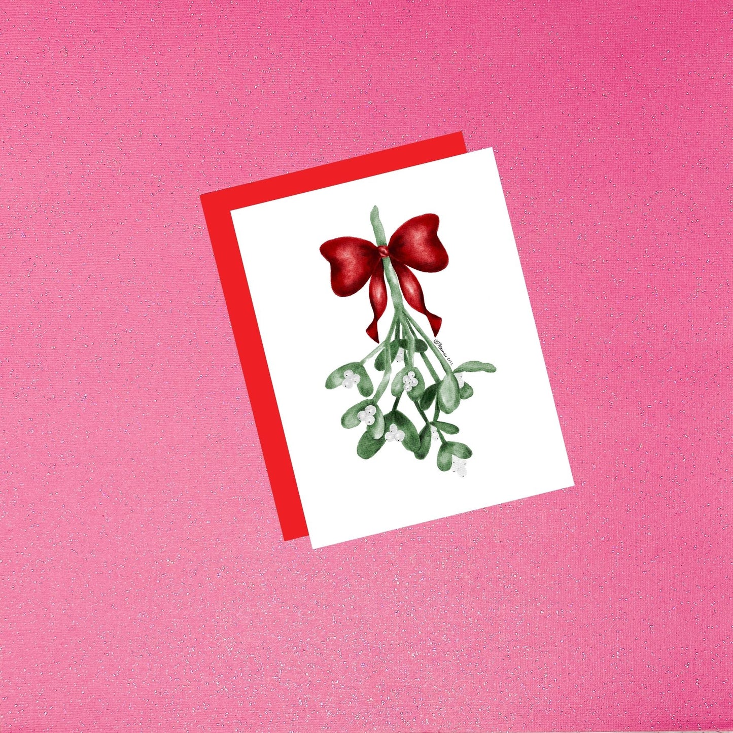 Holiday - Watercolor Mistletoe | Cheeky Christmas Greeting Card