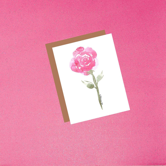 Rose Flower Watercolor Card