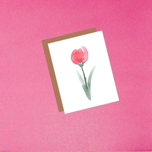 Tulip Flower Watercolor Card