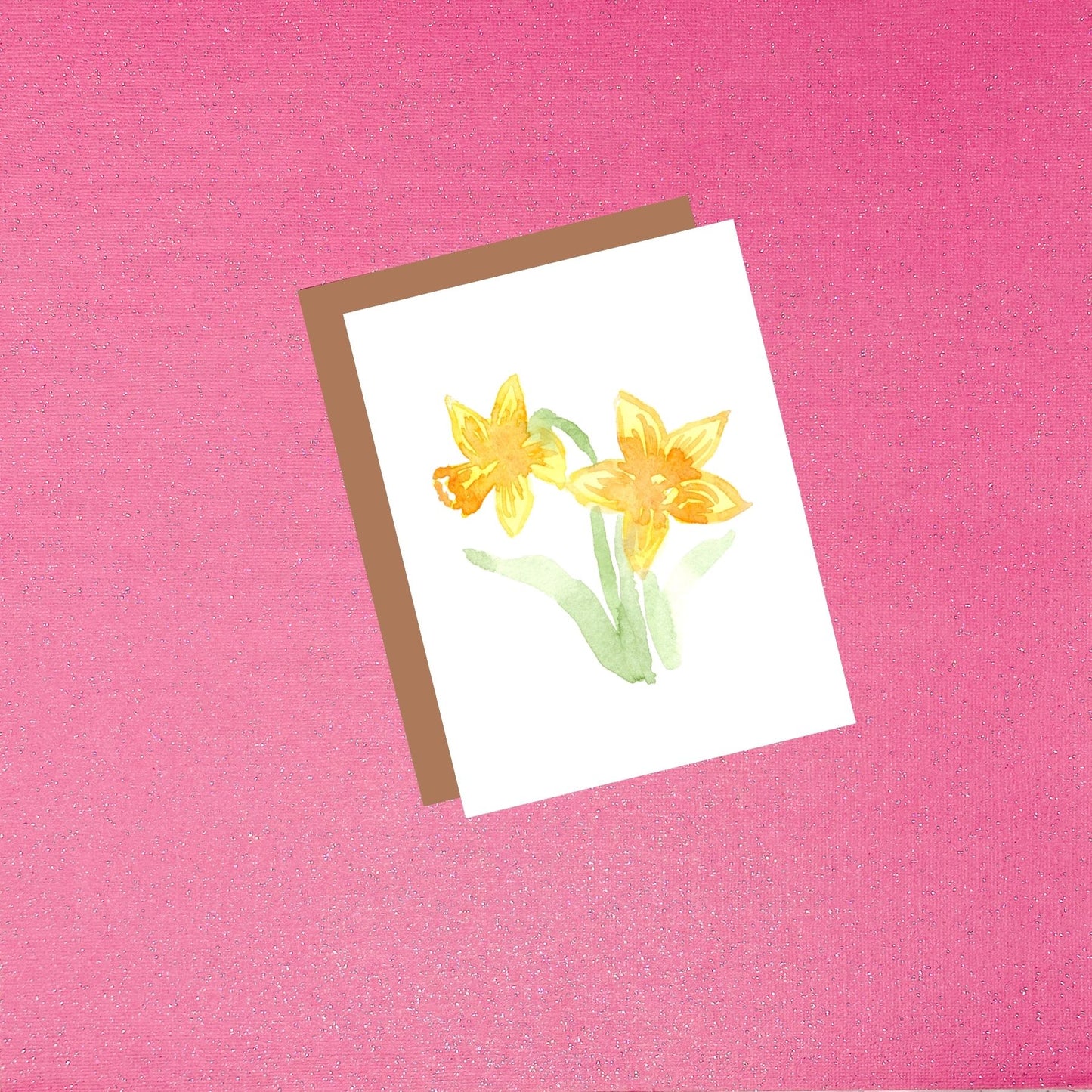 Watercolor Yellow Daffodil Greeting Card