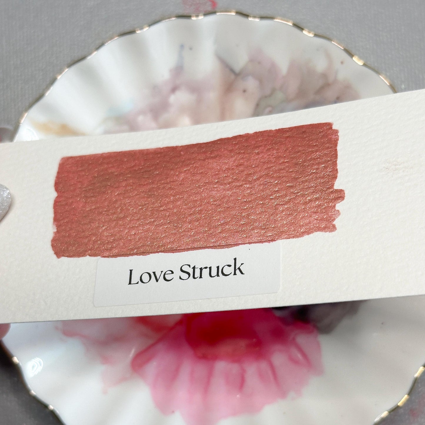 Love Struck Watercolor | Rose Gold Shimmer Paint | Handmade Metallic Half Pan Quarter Pan | Luxury Romantic Paint